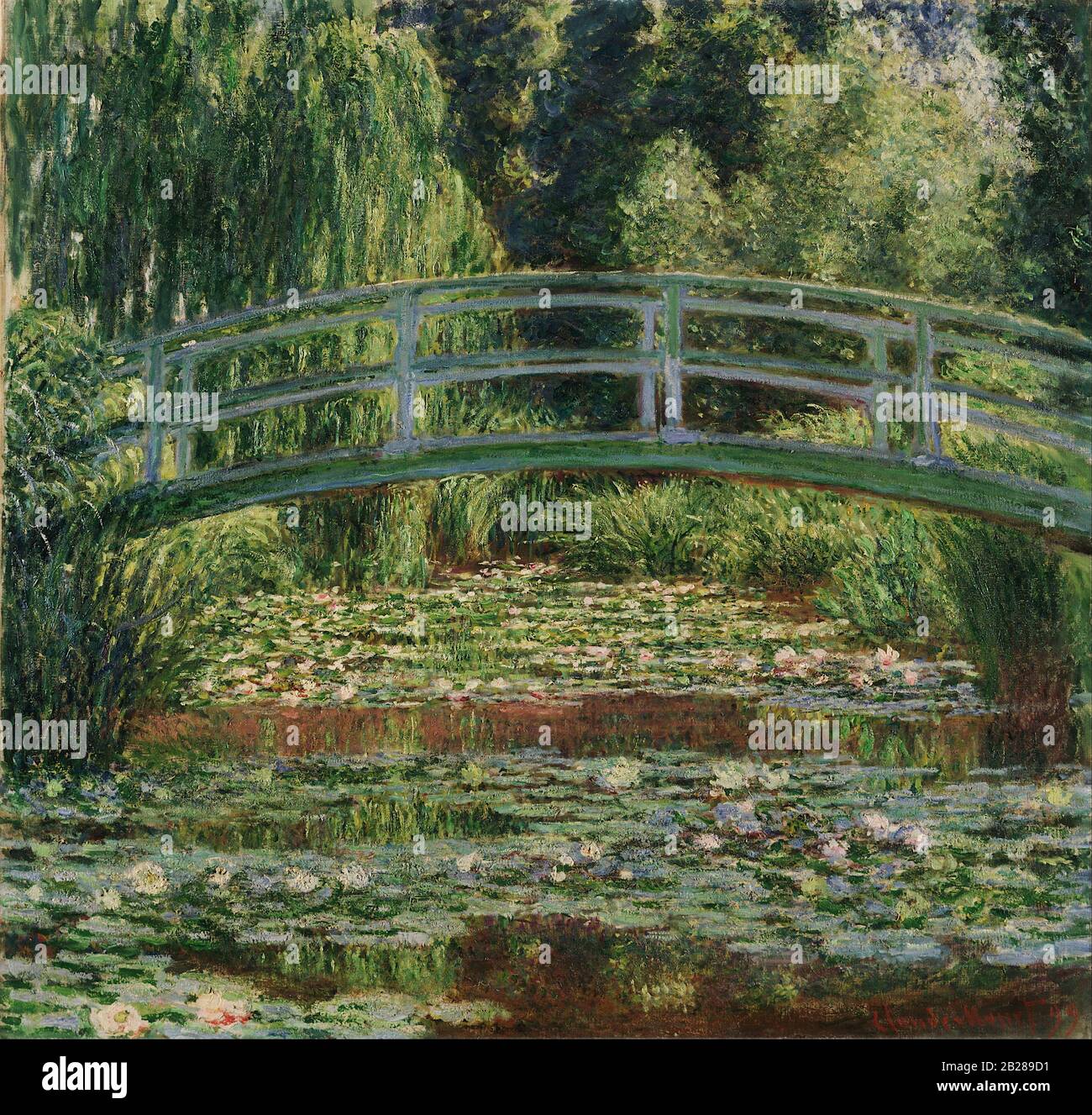 Le Pont à pied japonais et la piscine de nénuphars, Giverny (1899) Peinture de Claude Monet - Très haute résolution et image de qualité Banque D'Images