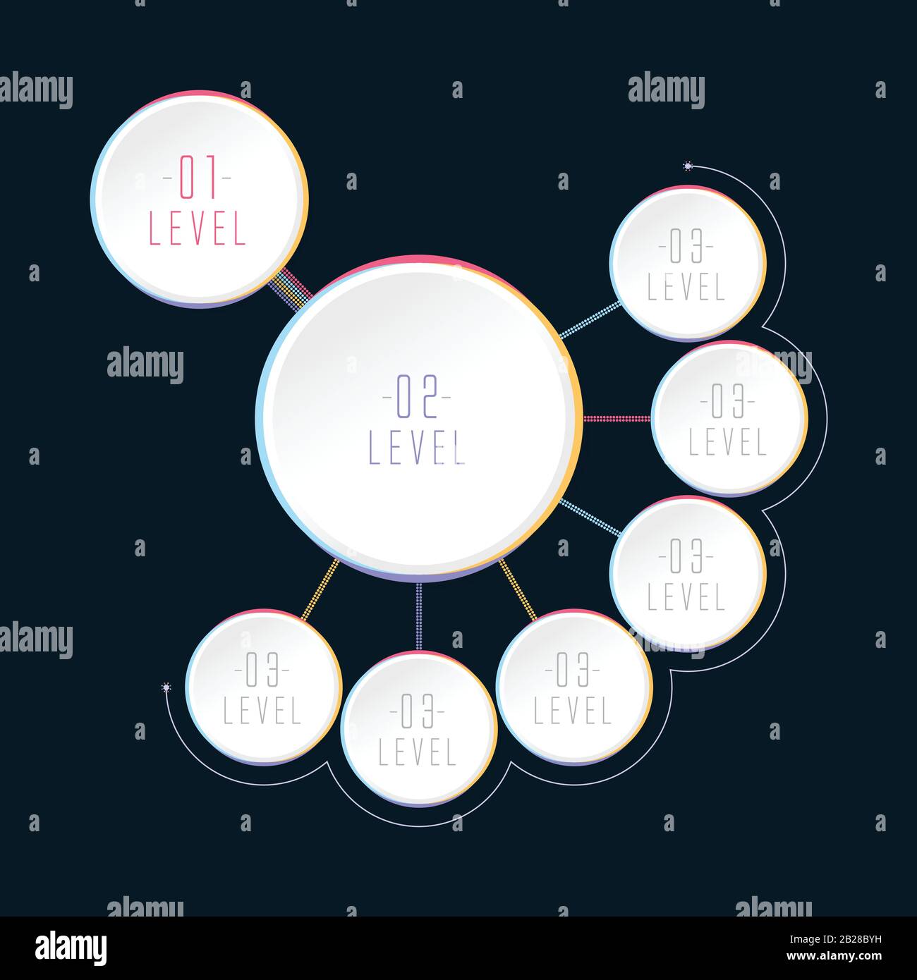 infographie en 3 étapes, infographie sur le flux de trois choix, diagramme circulaire des processus d'options, données, cycle de projet Illustration de Vecteur