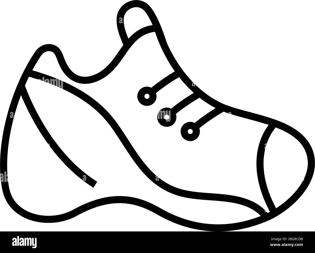 Icône en forme de ligne de sneakers, panneau concept, illustration vectorielle de contour, symbole linéaire. Illustration de Vecteur