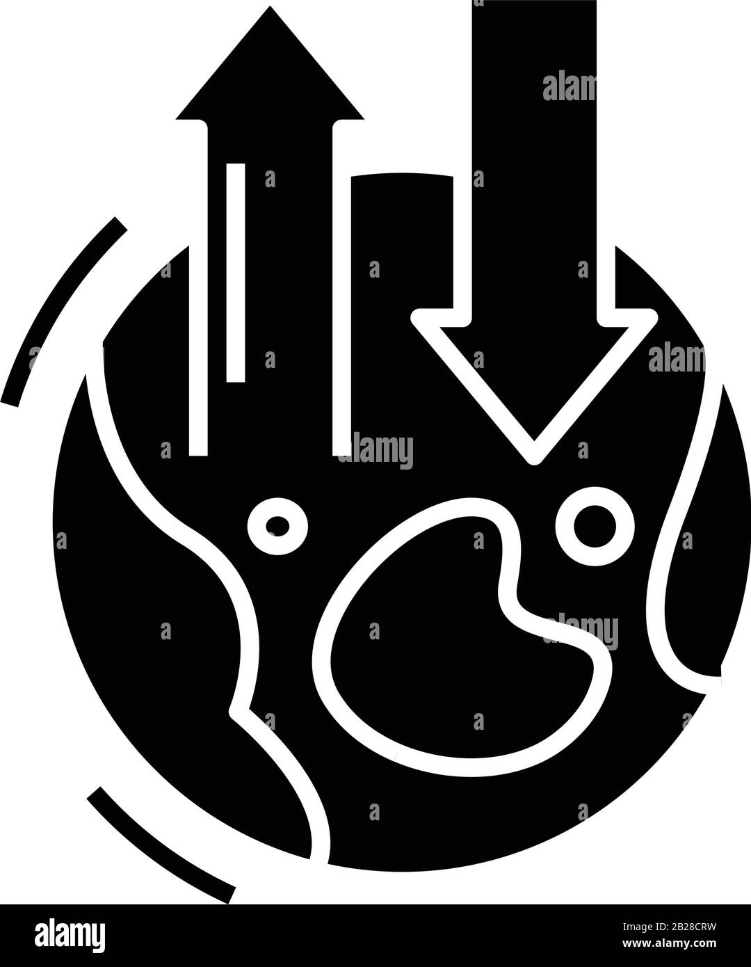 Icône noire logistique globale, illustration du concept, symbole vectoriel plat, signe glyphe. Illustration de Vecteur