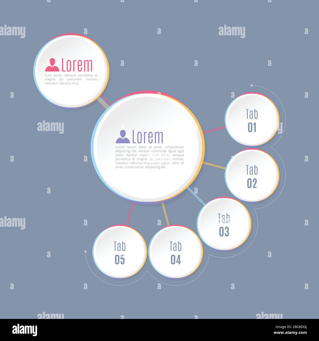 infographie en 3 étapes, infographie sur le flux de trois choix, diagramme circulaire des processus d'options, données, cycle de projet Illustration de Vecteur