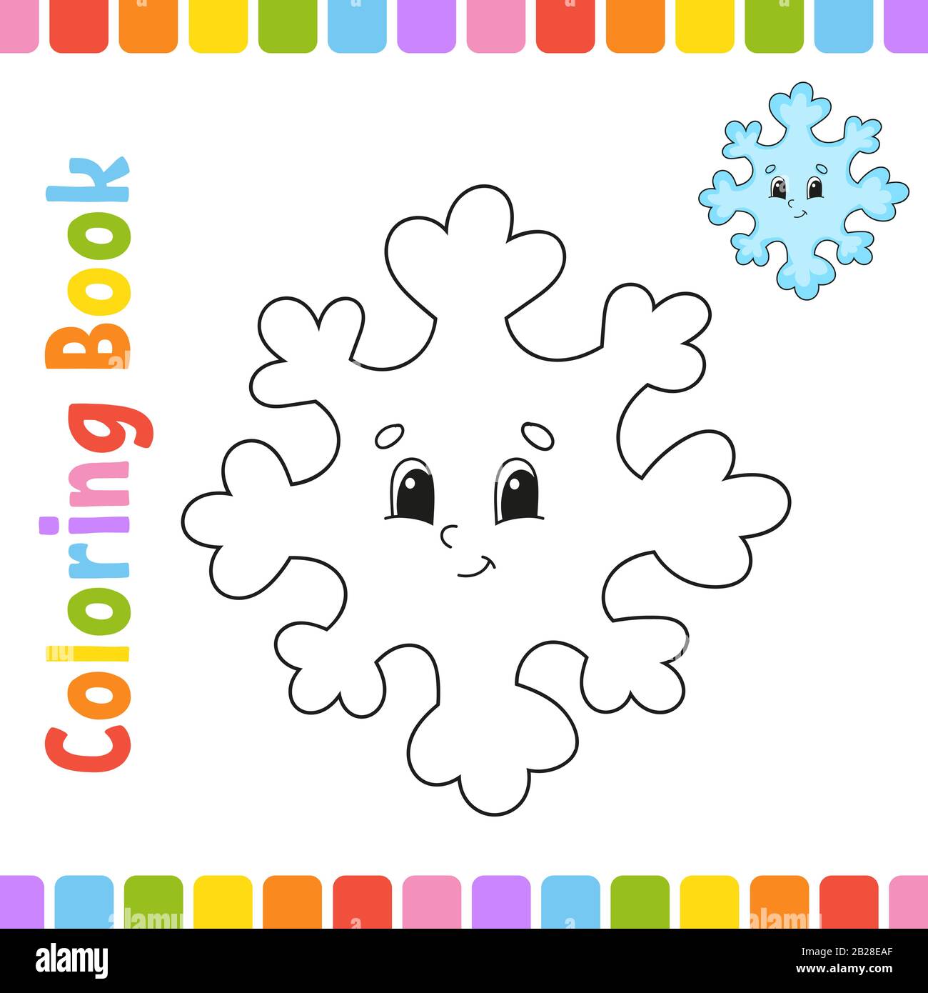 Livre de coloriage pour les enfants. Caractère joyeux. Vector illustration. Cute cartoon style. Page de fantaisie pour les enfants. Silhouette contour noir. Isolé sur Illustration de Vecteur