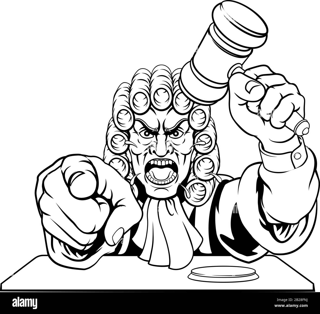 Personnage de juge en colère Illustration de Vecteur