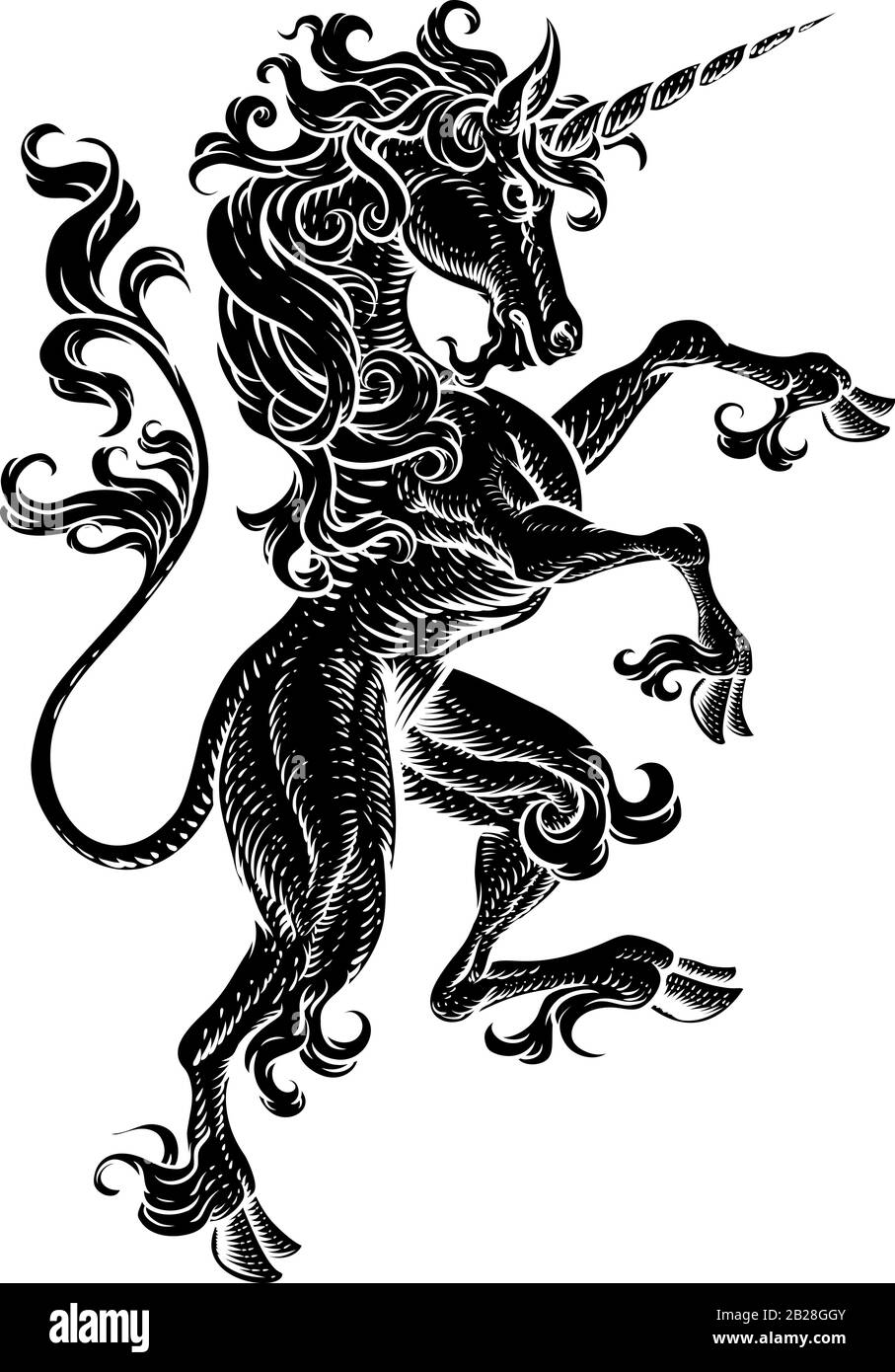 Unicorn Élevage De Pantalons De Survêtement Arms Crest Horse Illustration de Vecteur