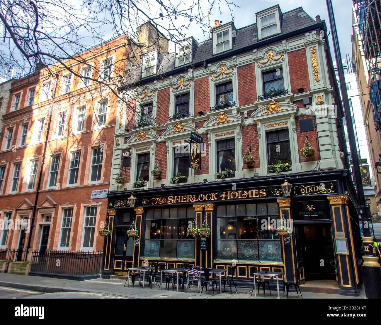 Le pub Sherlock Holmes à Westminster, Londres Banque D'Images