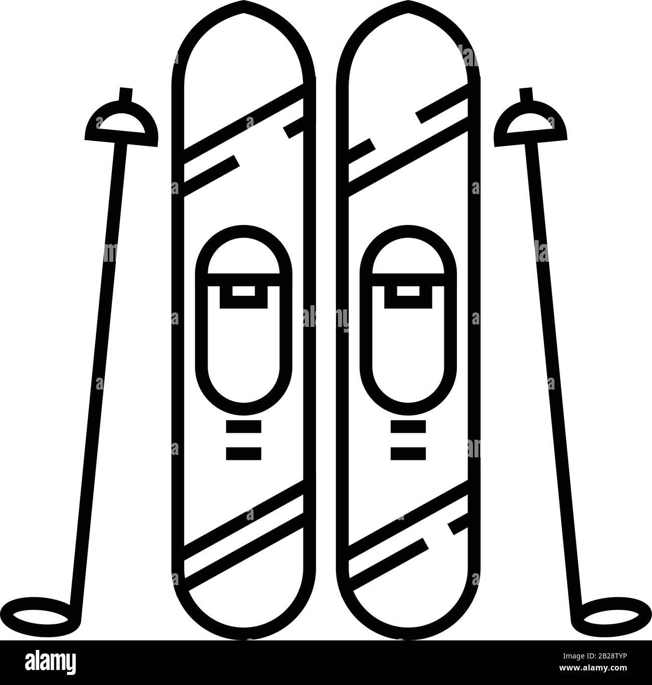 Icône de la ligne de ski, panneau de concept, illustration vectorielle, symbole linéaire. Illustration de Vecteur