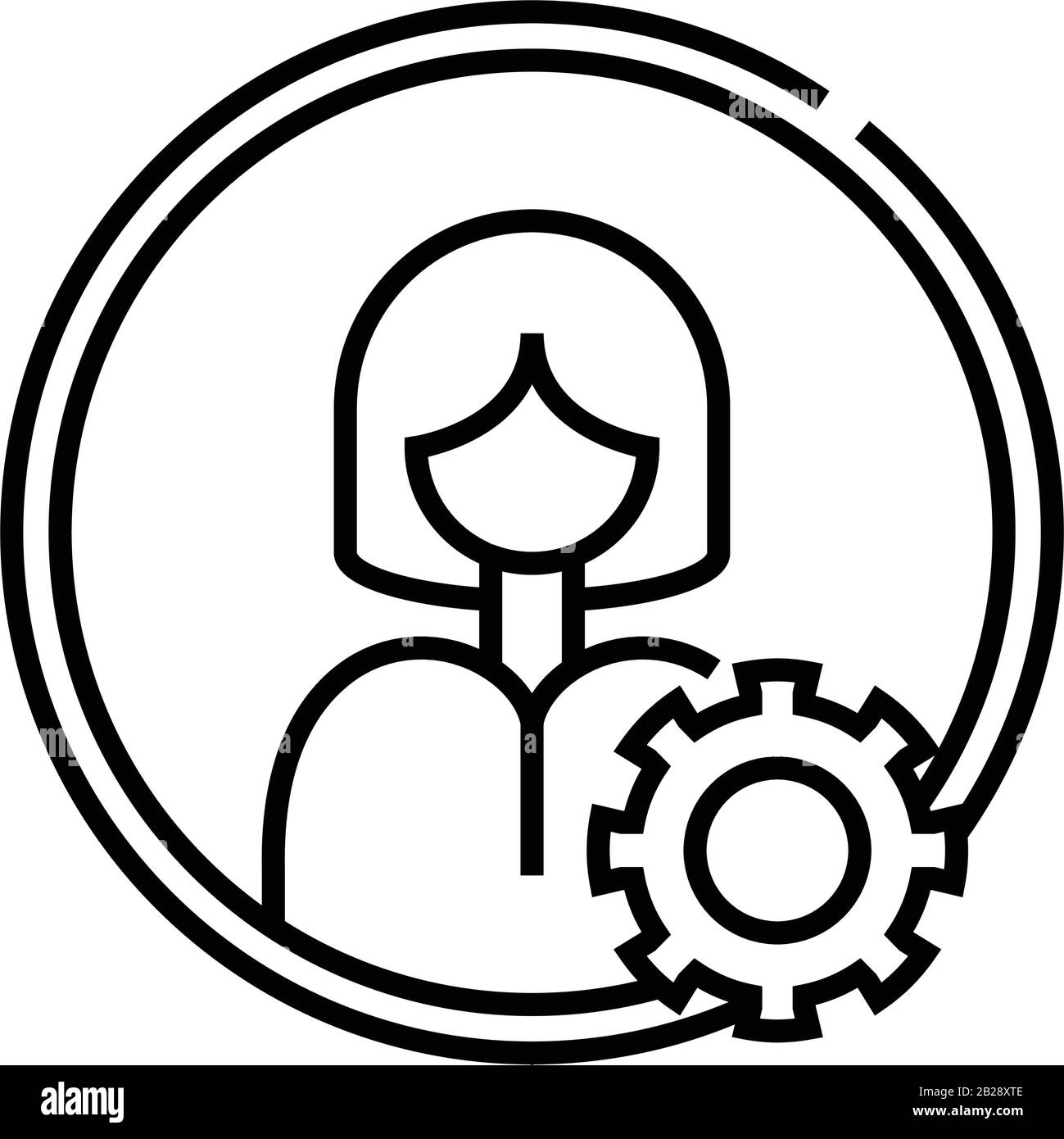 Paramètres icône de la ligne maîtresse, signe concept, illustration du vecteur de contour, symbole linéaire. Illustration de Vecteur