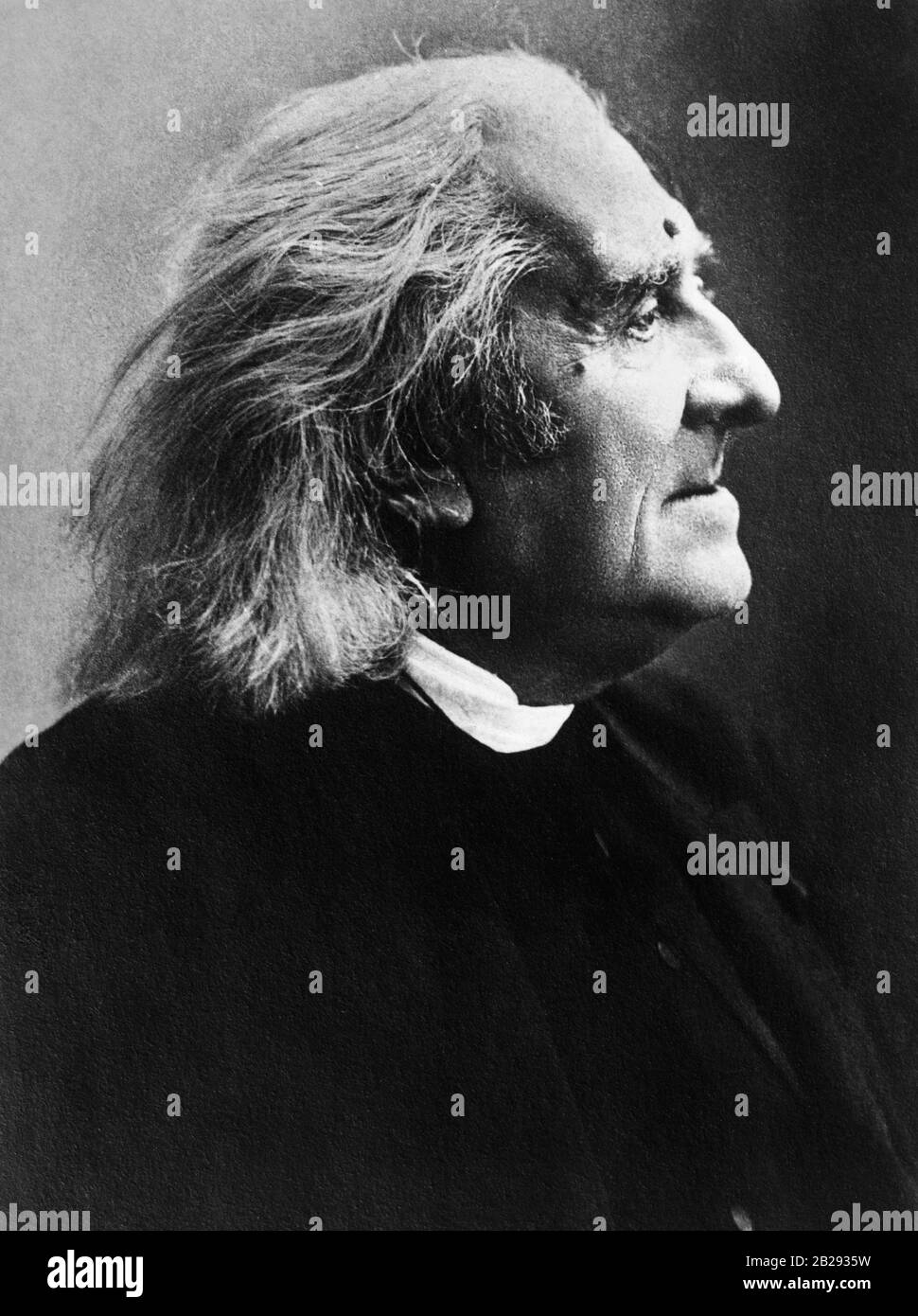 Photo de portrait vintage du compositeur et pianiste hongrois Franz Liszt (1811 – 1886). Photo vers 1880 par Detroit Publishing Co.. Banque D'Images