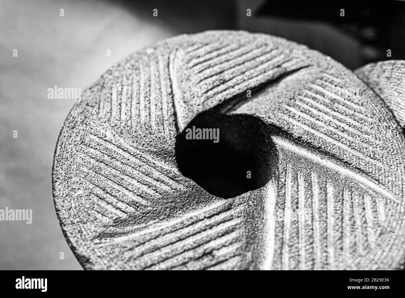 Pierre de broyage au chocolat pour chocolat artisanal américain de style mexicain Banque D'Images