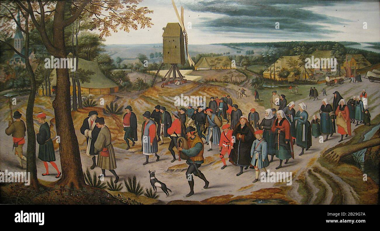 La procession du mariage (1623) peinture de Pieter Bruegel (Brueghel) le Jeune (II) - image De très haute qualité et résolution Banque D'Images