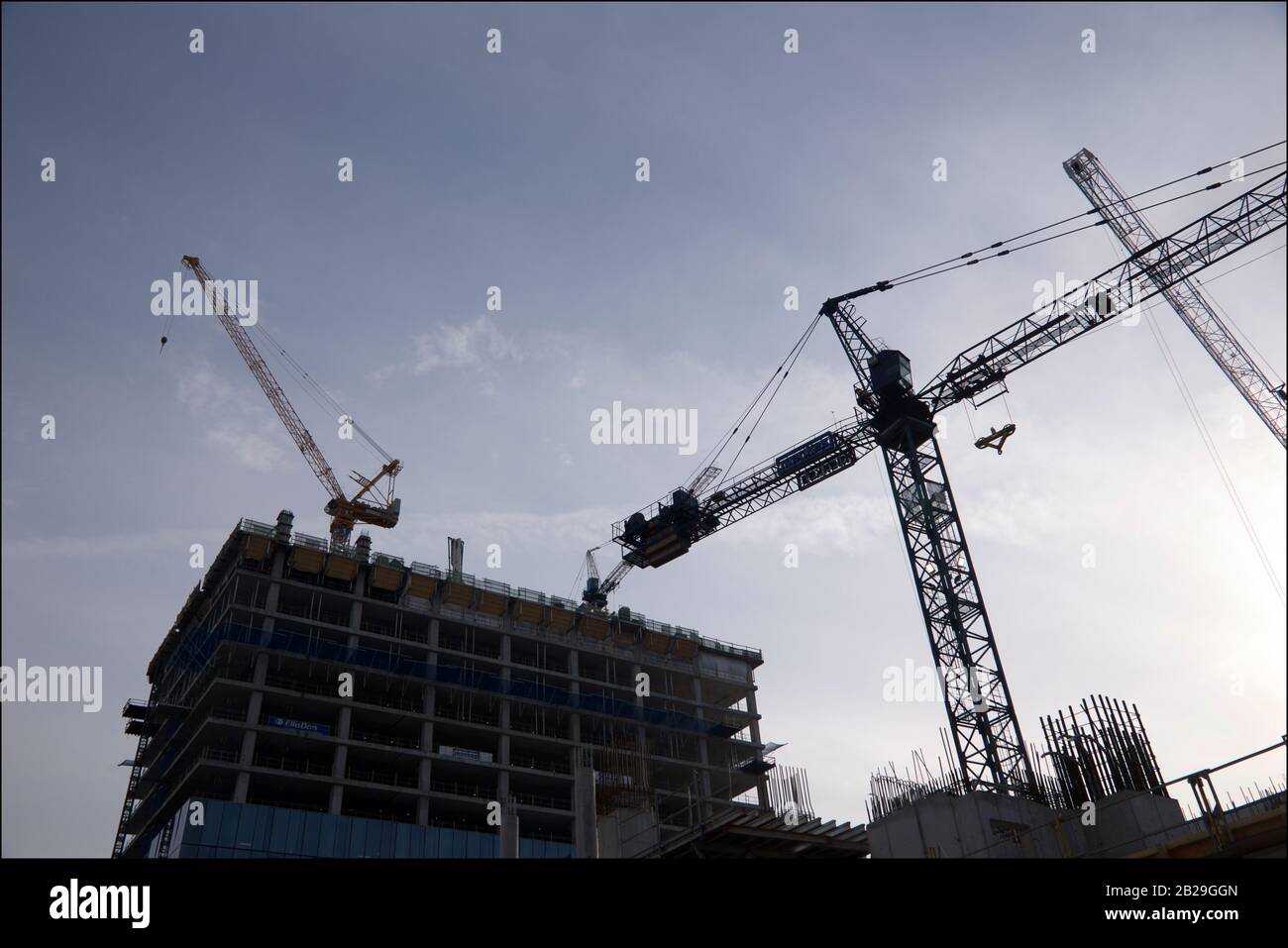 Nouveau site de construction de condominiums, centre-ville de Toronto, rue Front et Jarvis; Toronto (Ontario), Canada Banque D'Images