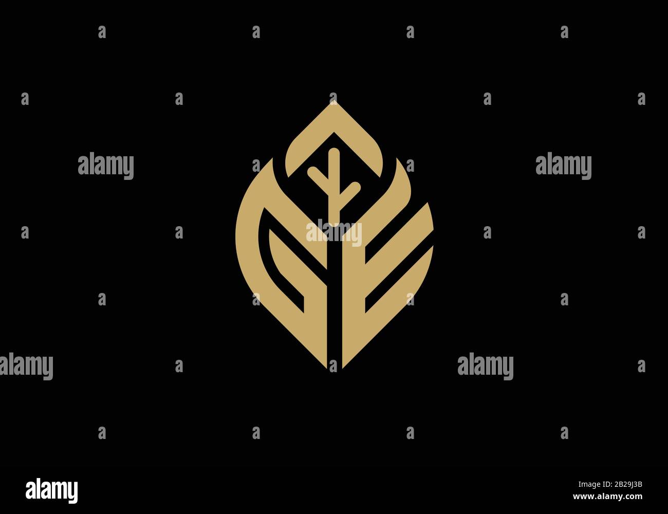 Lettre initiale G et E avec le symbole du logo de la feuille abstraite Illustration de Vecteur Lettre initiale G et E avec le symbole du logo de la feuille abstraite Illustration de Vecteur