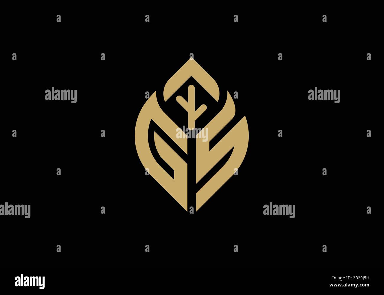 Lettre initiale G et S avec symbole de logo de feuille abstraite Illustration de Vecteur Lettre initiale G et S avec symbole de logo de feuille abstraite Illustration de Vecteur