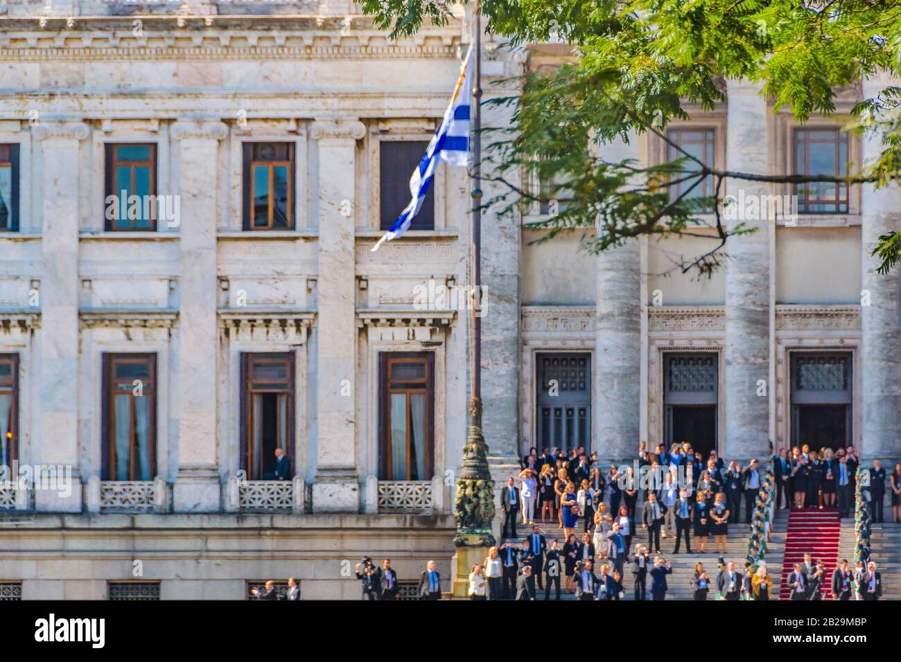 Montevideo, URUGUAY, MARS - 2020 - célébration agissent comme l'hypothèse de Lacalle Pou Herrera en tant que nouveau président de la république uruguayenne Banque D'Images