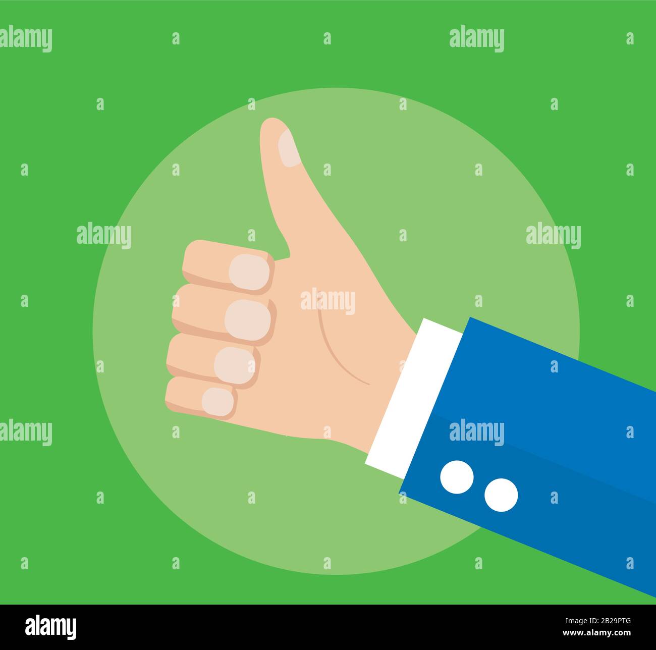 Businessman holding hes thumb up Illustration de Vecteur