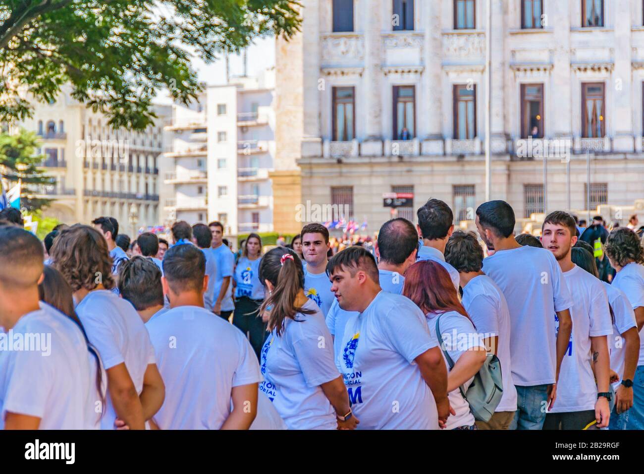Montevideo, URUGUAY, MARS - 2020 - célébration agissent comme l'hypothèse de Lacalle Pou Herrera en tant que nouveau président de la république uruguayenne Banque D'Images