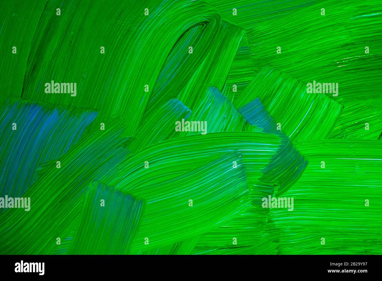 La texture verte de la peinture à l'huile sur toile. Arrière-plan artistique abstrait. Coups de pinceau rugueux. Peut être utilisé comme arrière-plan. Banque D'Images