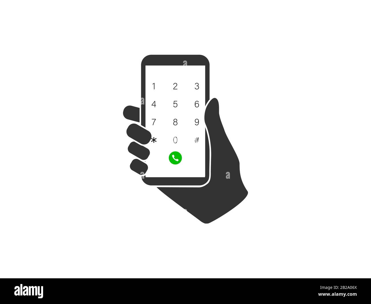 Clavier, icône smartphone dans la main. Illustration vectorielle, conception plate. Illustration de Vecteur