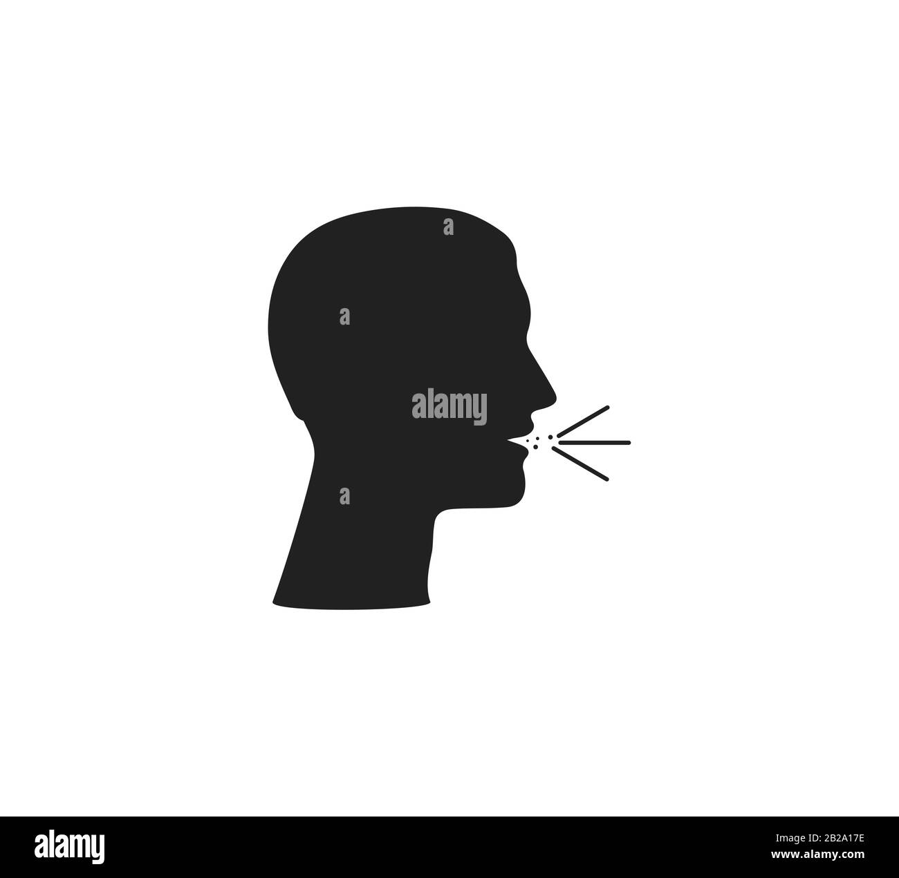 Icône de rhume, toux, grippe commune. Illustration vectorielle, conception plate. Illustration de Vecteur