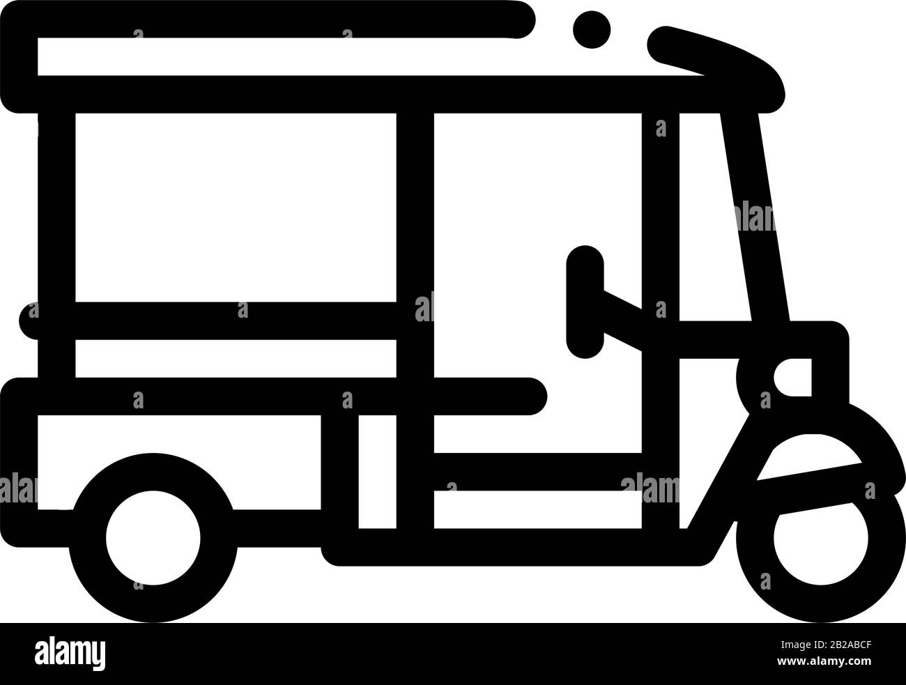 Tuk Tuk Thaïlande Icône De Transport Thin Line Vector Illustration de Vecteur