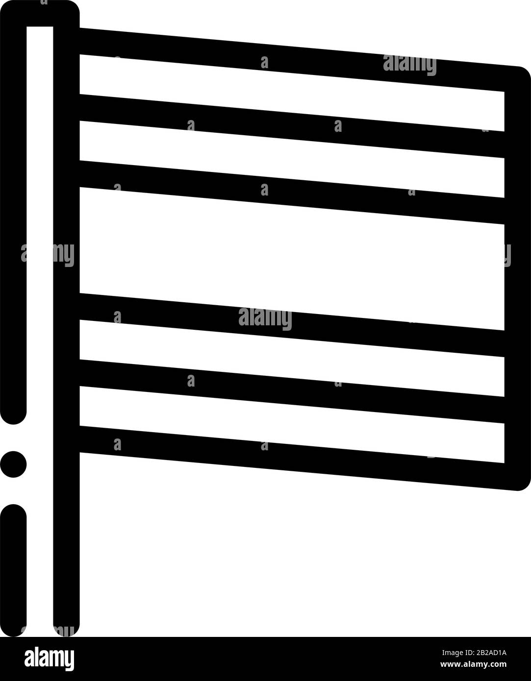 Drapeau Thaïlandais Sur L'Icône Flagstaff Thin Line Vector Illustration de Vecteur