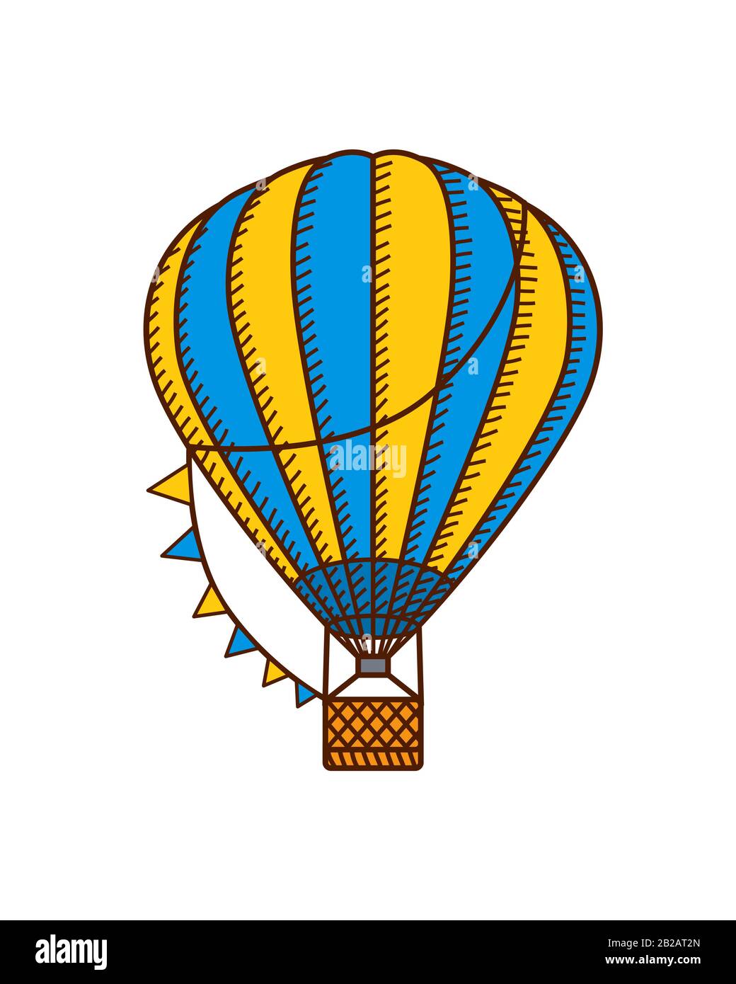Ballon d'air chaud isolé sur fond blanc. Transport aérien vintage pour  voyage dans le monde entier, voyages. Style de dessin animé Image  Vectorielle Stock - Alamy