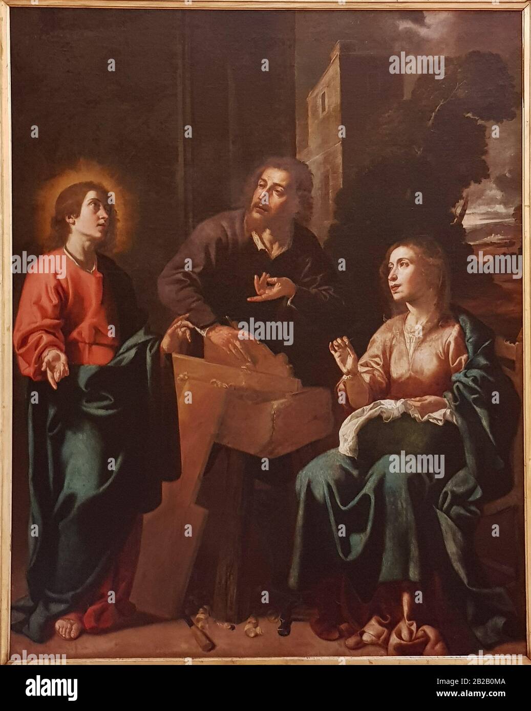 Sainte famille dans l'atelier du menuisier''' , Jerónimo Jacinto de  Espinosa (1600-1667), huile sur toile Photo Stock - Alamy