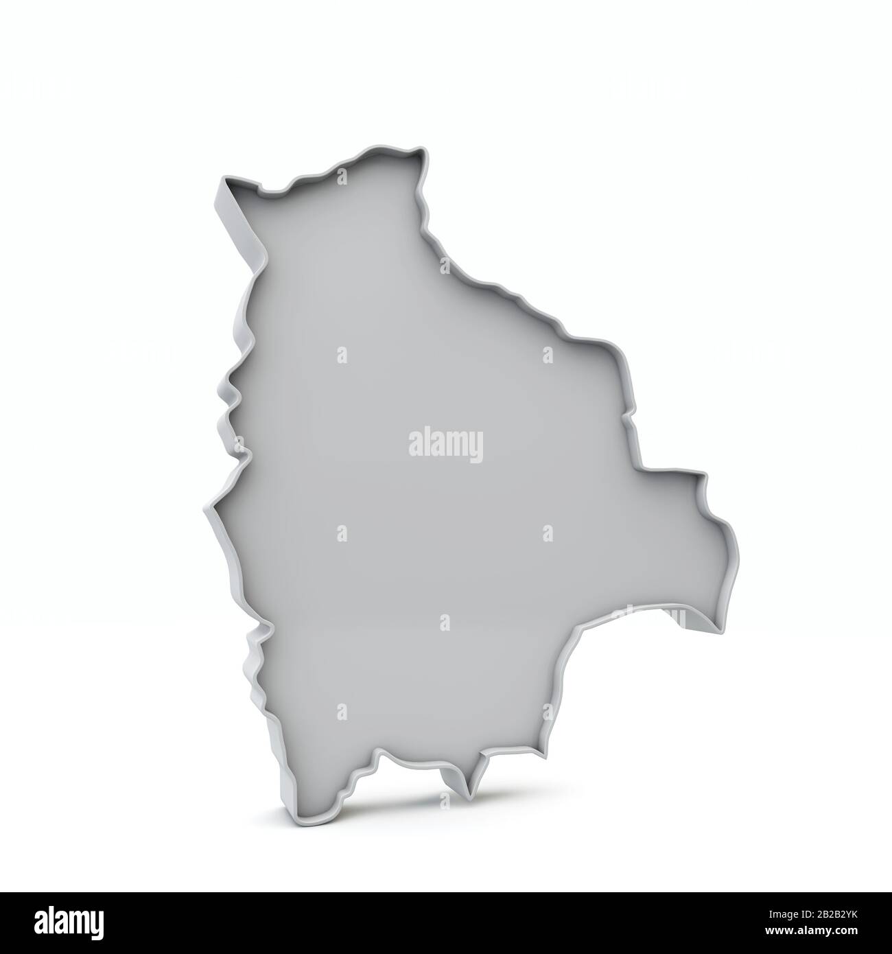 Bolivie carte simple en 3 dimensions en gris blanc. Rendu 3D Banque D'Images