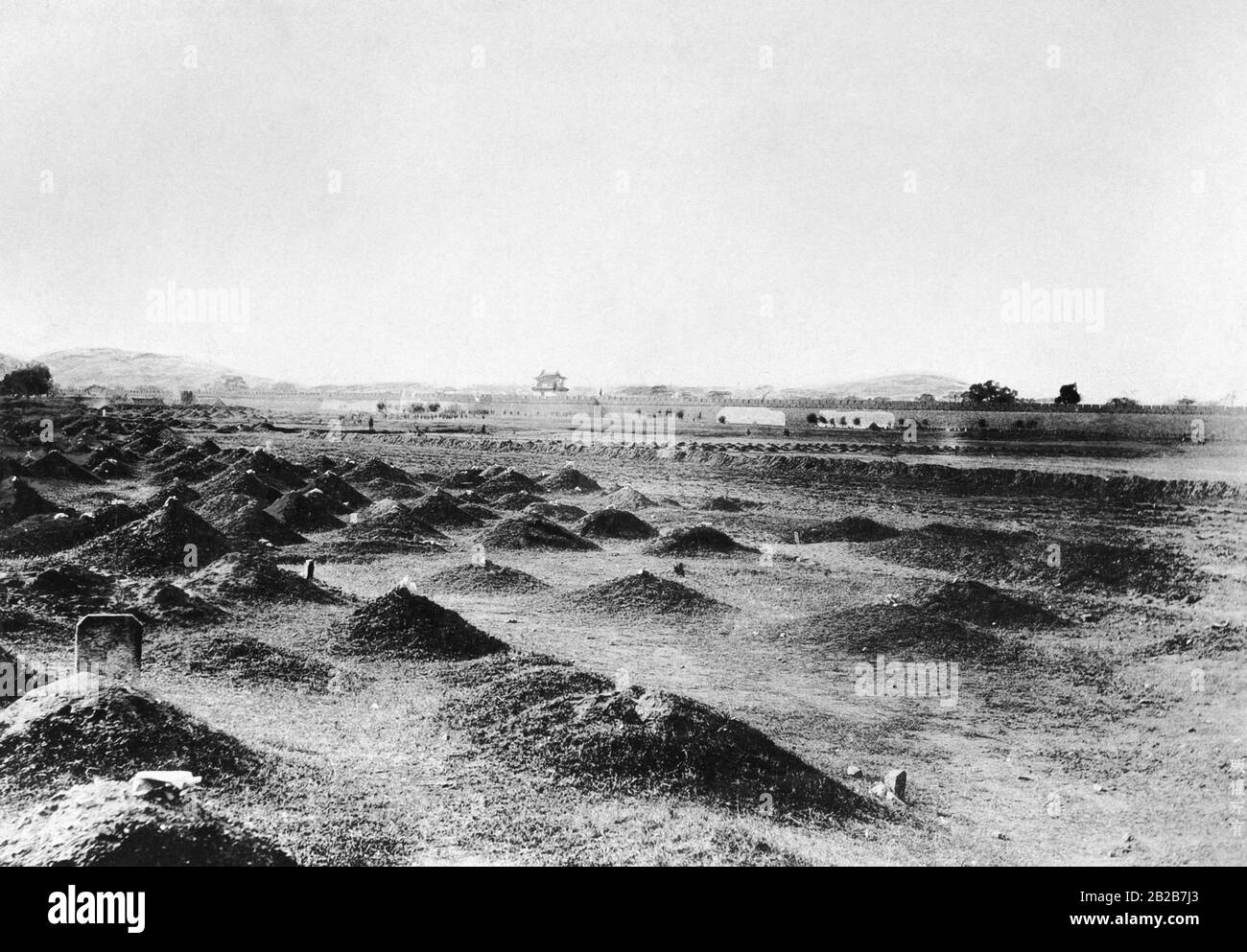 Cimenterie militaire à l'extérieur de la fortification Kintschau, conquise par les Japonais. Banque D'Images