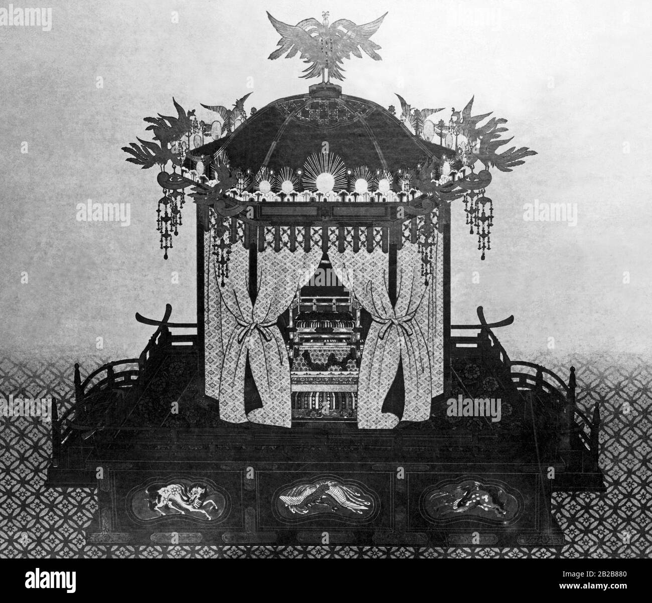 Représentation du trône de l'empereur japonais. Banque D'Images