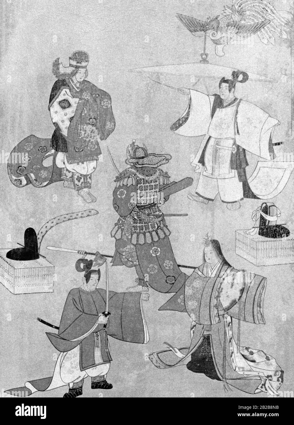 Représentation du couronnement de l'empereur japonais. Banque D'Images