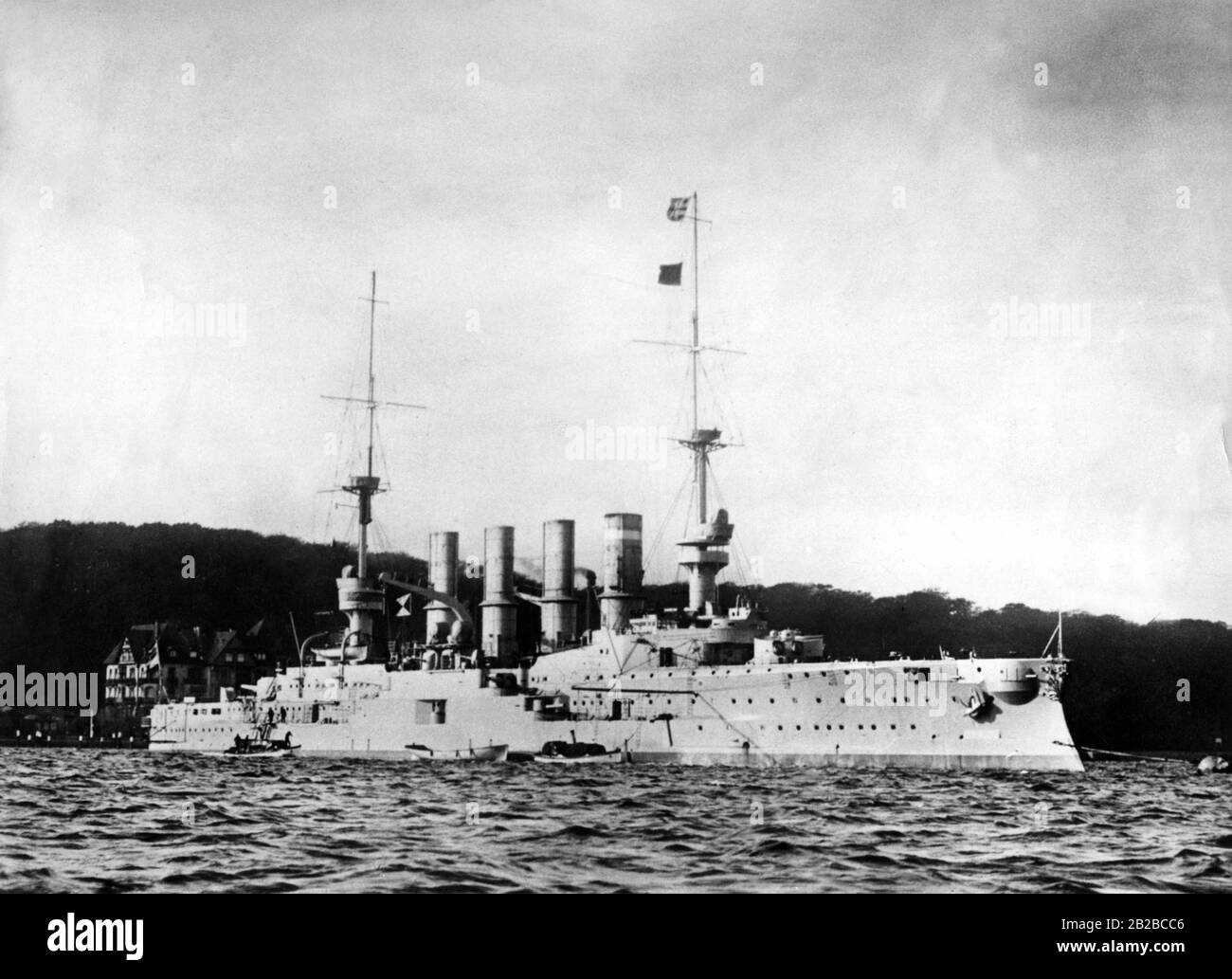 Le SMS Gneisenau, un grand croiseur de la Marine impériale, qui a été utilisé pendant la première Guerre mondiale. Il a pris part à la bataille navale dans les eaux chiliennes et y a été coulé en 1914. Il a été nommé d'après le maréchal prussien août Neidhardt von Gneisenau. Banque D'Images