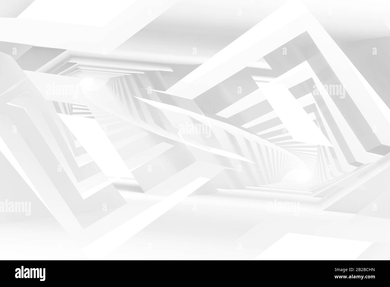 Arrière-plan graphique numérique blanc abstrait, entrecoupé de faibles structures poly. Effet de double exposition, illustration de rendu en trois dimensions Banque D'Images