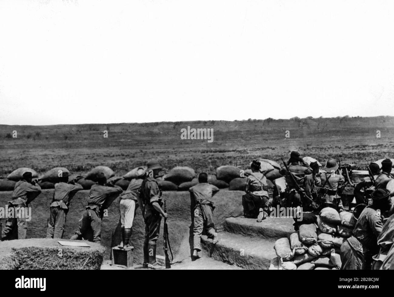 Le lieutenant allemand Schaefer pendant la première Guerre mondiale dans une bataille pour le Cameroun. Photo non datée. Banque D'Images