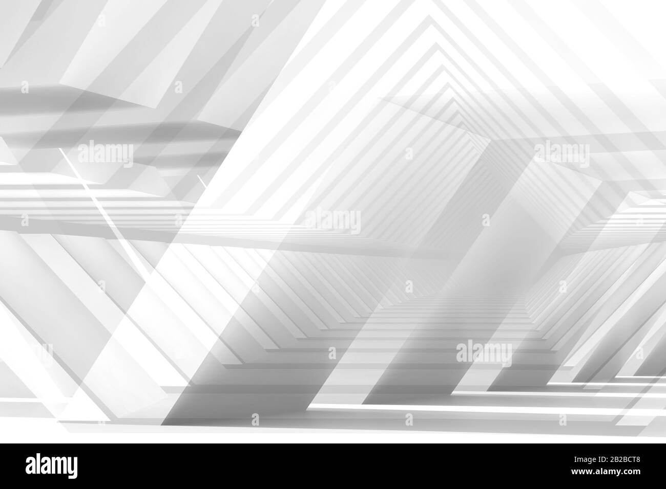 Arrière-plan numérique blanc abstrait, entrecoupé de faibles structures poly. Effet de double exposition, illustration de rendu en trois dimensions Banque D'Images