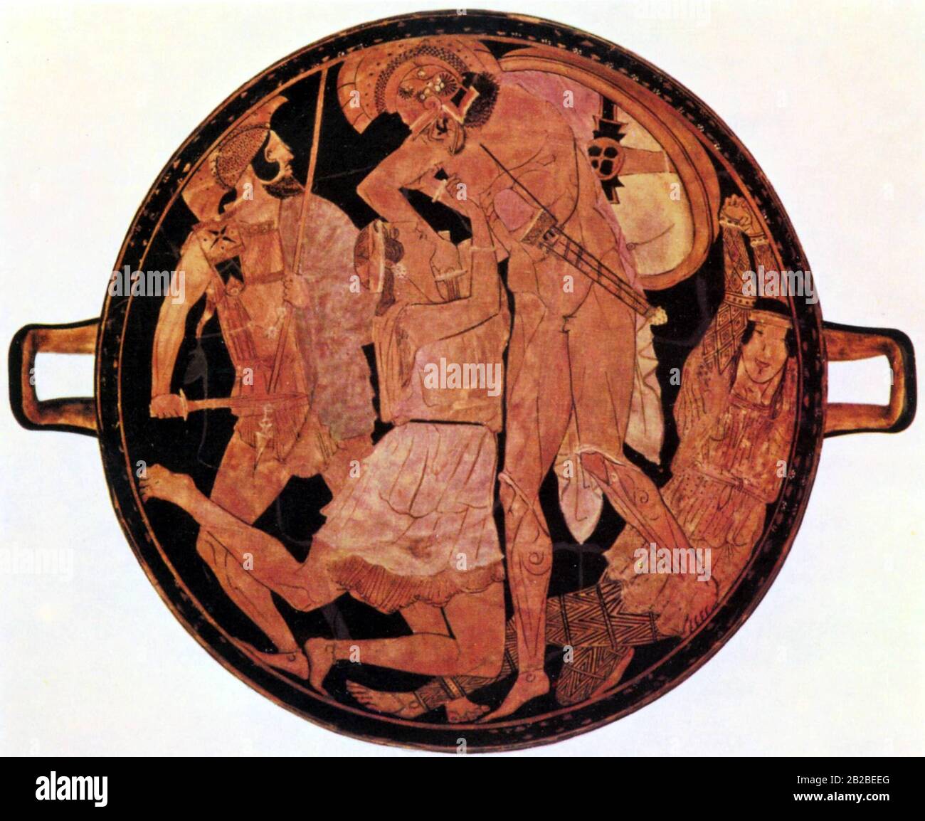 Achilles tue Penthesilea pendant la guerre de Troie, à l'intérieur d'une coupe Attique d'environ 460 av. J.-C. Banque D'Images