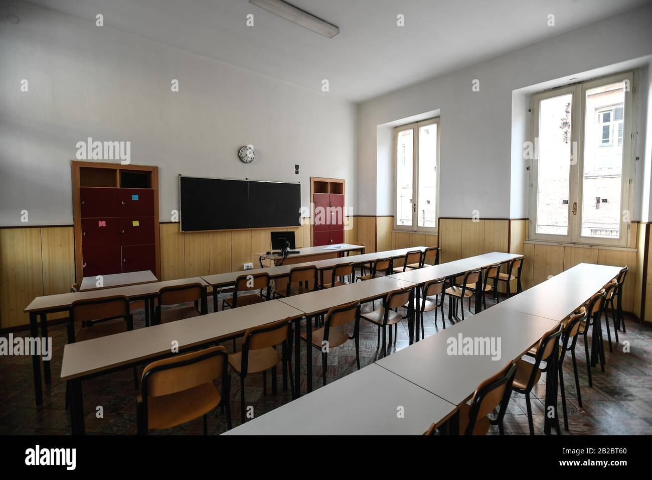Italie, Lombardie, Brescia, 24 février 2020 : épidémie du virus Covid-19, dans les écoles de photo fermées pendant l'urgence du coronavirus photo © Matteo Banque D'Images
