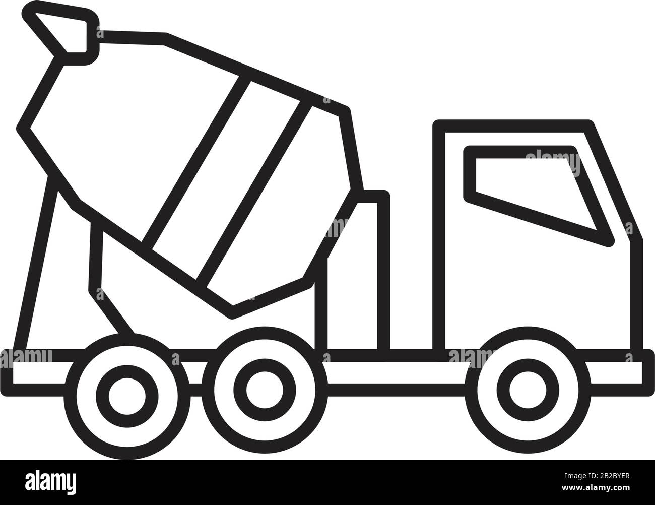 Modèle d'icône de bétonnière noir modifiable. Symbole d'icône de mixeur en béton illustration vectorielle plate pour la conception graphique et Web. Illustration de Vecteur