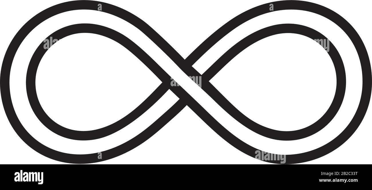 Modèle d'icône de l'infini couleur noire modifiable. Symbole de l'icône de l'infini illustration vectorielle plate pour la conception graphique et Web. Illustration de Vecteur