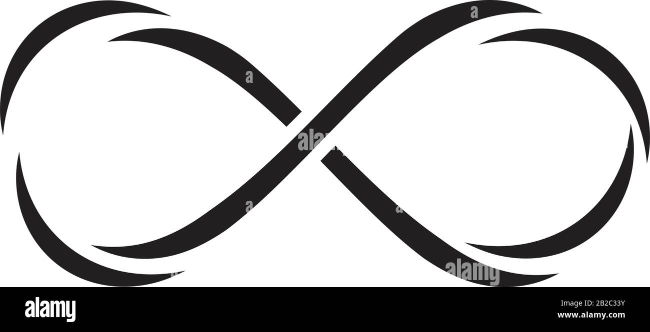 Modèle d'icône de l'infini couleur noire modifiable. Symbole de l'icône de l'infini illustration vectorielle plate pour la conception graphique et Web. Illustration de Vecteur