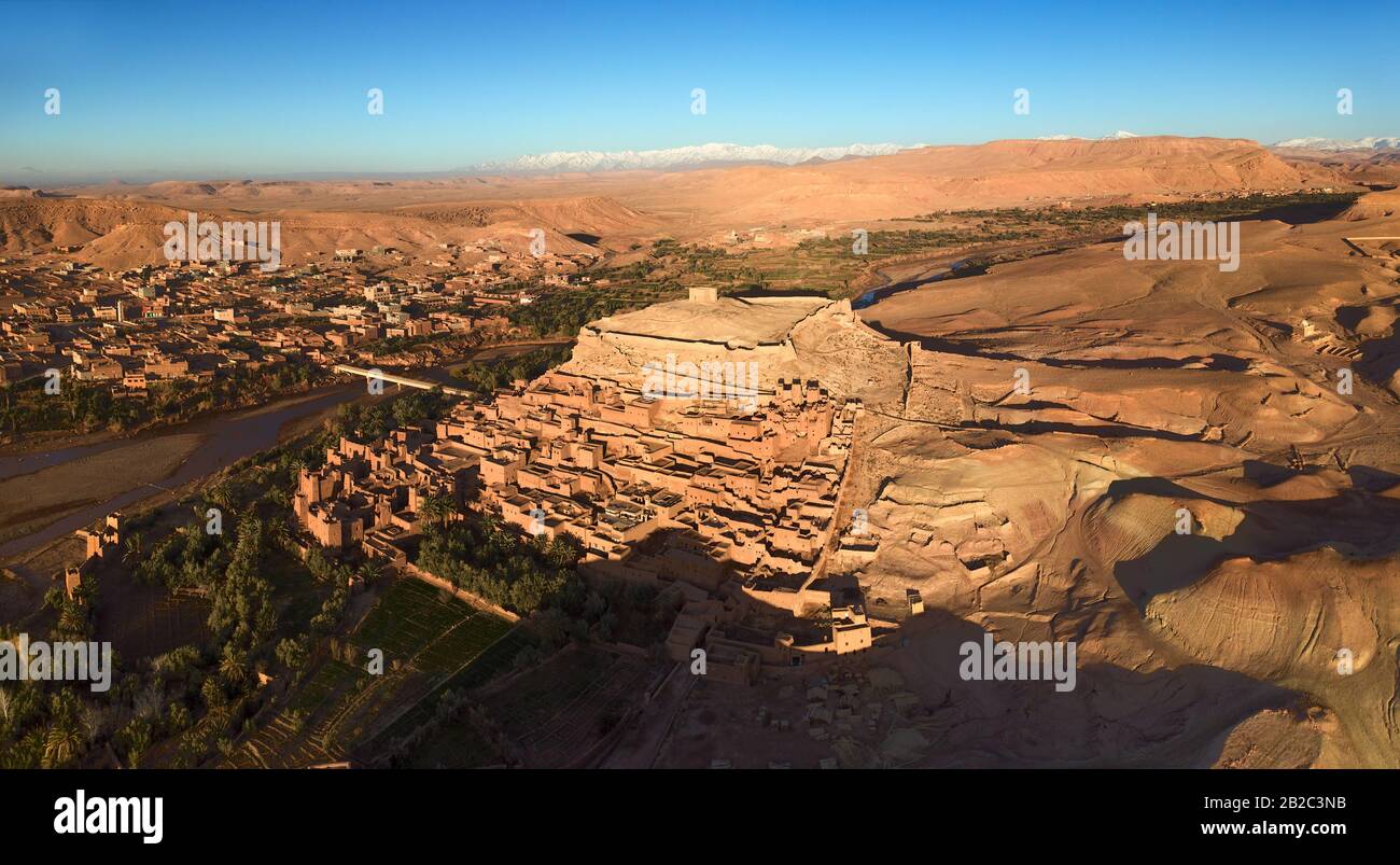 Panorama de l'antenne d'Imlil au Maroc Banque D'Images