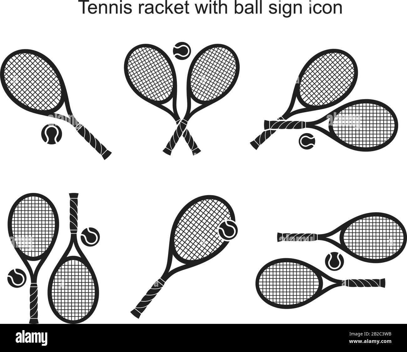 Raquette de tennis avec symbole de boule modèle noir de couleur modifiable. Racket de tennis avec icône en forme de boule symbole en forme d'icône en forme d'Infinity illustration vectorielle plate Illustration de Vecteur