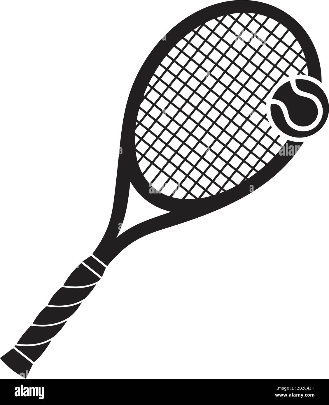 Raquette de tennis avec symbole de boule modèle noir de couleur modifiable. Racket de tennis avec icône en forme de boule symbole en forme d'icône en forme d'Infinity illustration vectorielle plate Illustration de Vecteur