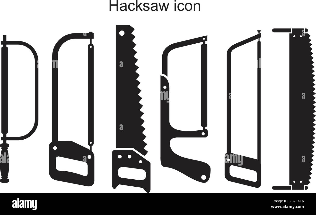 Modèle d'icône de scie à métaux noir modifiable. Symbole d'icône de scie à métaux illustration vectorielle plate pour la conception graphique et Web. Illustration de Vecteur