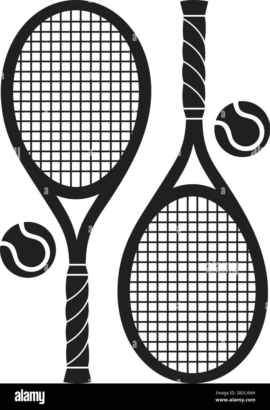 Raquette de tennis avec symbole de boule modèle noir de couleur modifiable. Racket de tennis avec icône en forme de boule symbole en forme d'icône en forme d'Infinity illustration vectorielle plate Illustration de Vecteur