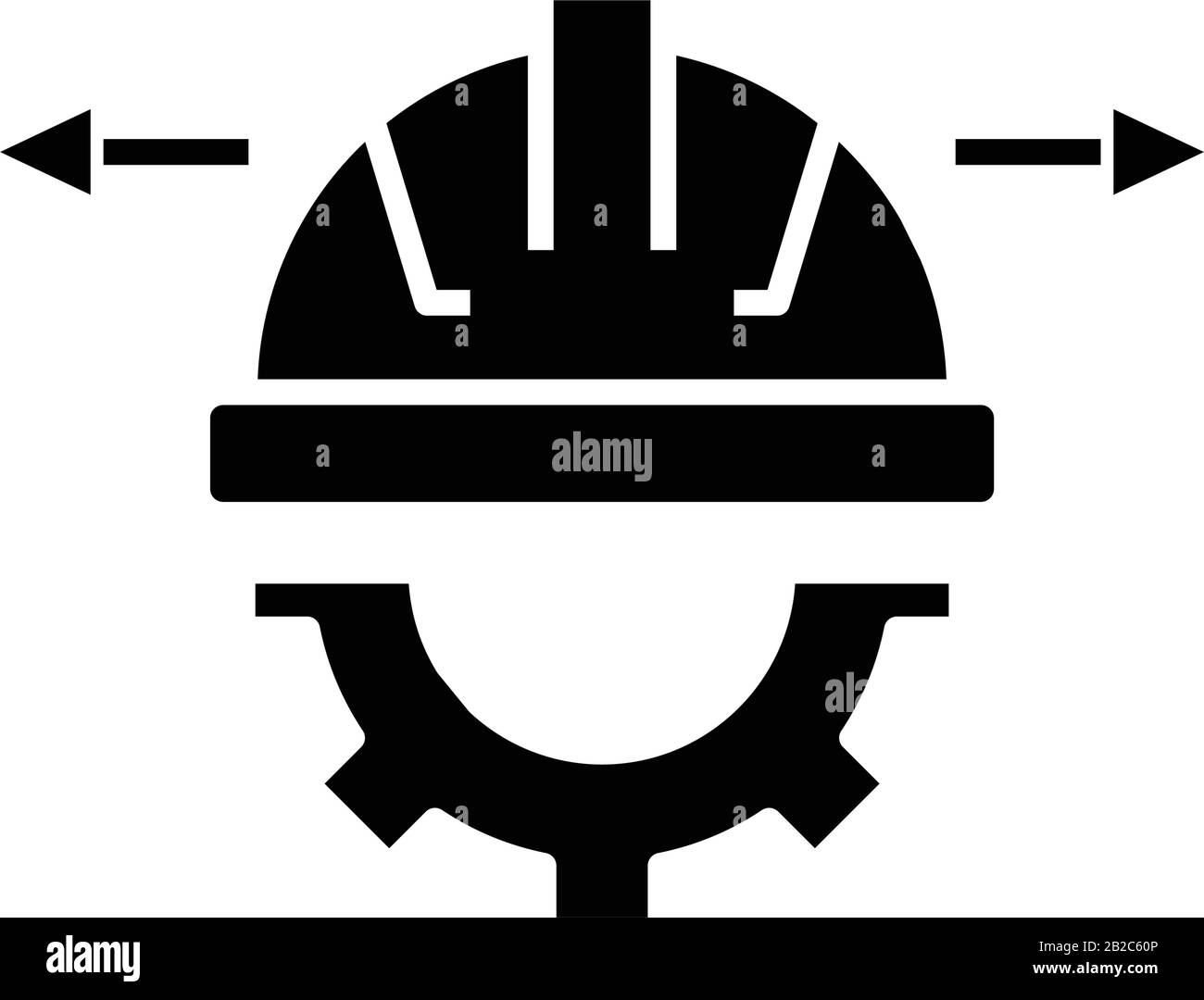 Icône noire du maître d'industrie, illustration du concept, symbole plat vectoriel, signe glyphe. Illustration de Vecteur