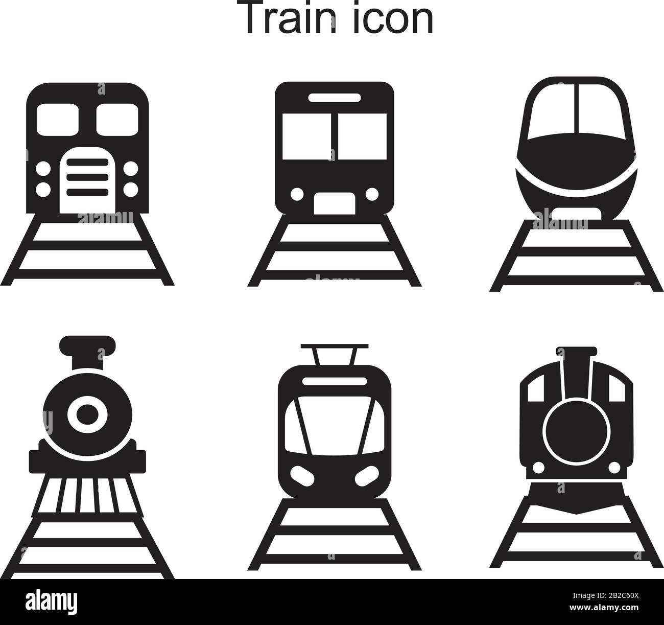 Modèle d'icône de train, couleur noire modifiable. Symbole d'icône de train illustration vectorielle plate pour la conception graphique et Web. Illustration de Vecteur