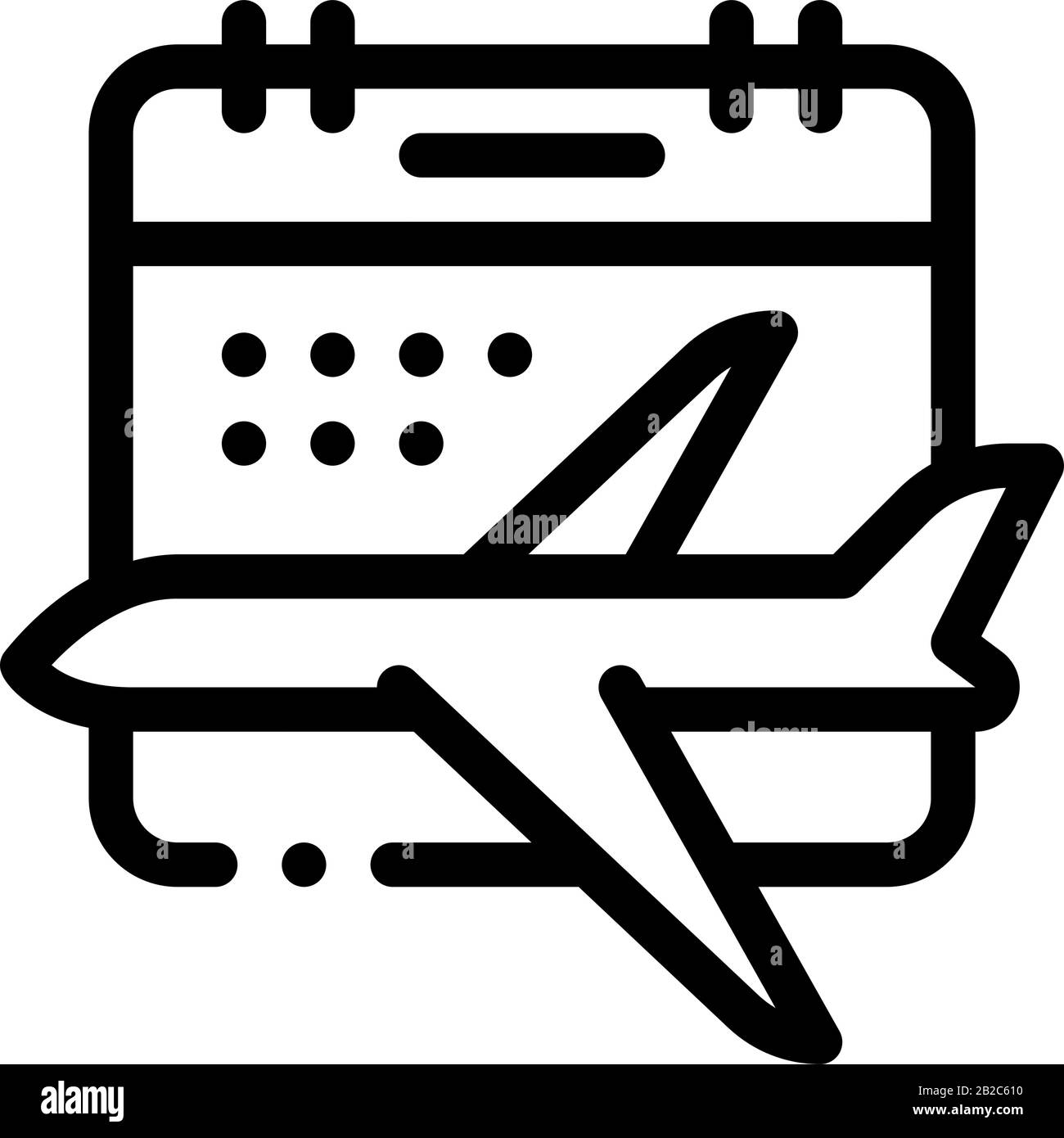 Icône Date Du Calendrier Avion Fly Thin Line Vector Illustration de Vecteur Icône Date Du Calendrier Avion Fly Thin Line Vector Illustration de Vecteur