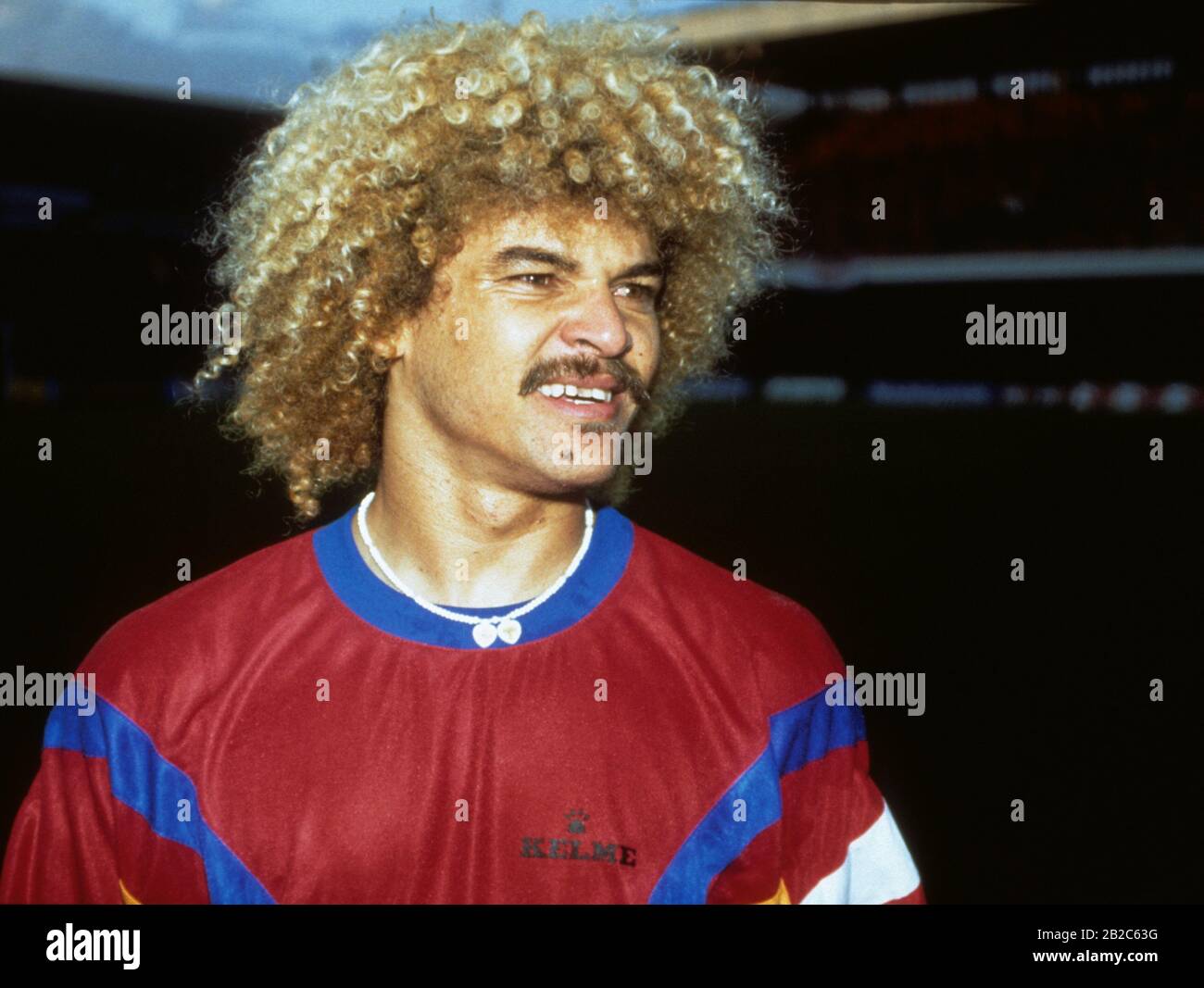 Carlos VALDERRAMA Palacio ancien footballeur colombien professionnel Banque D'Images