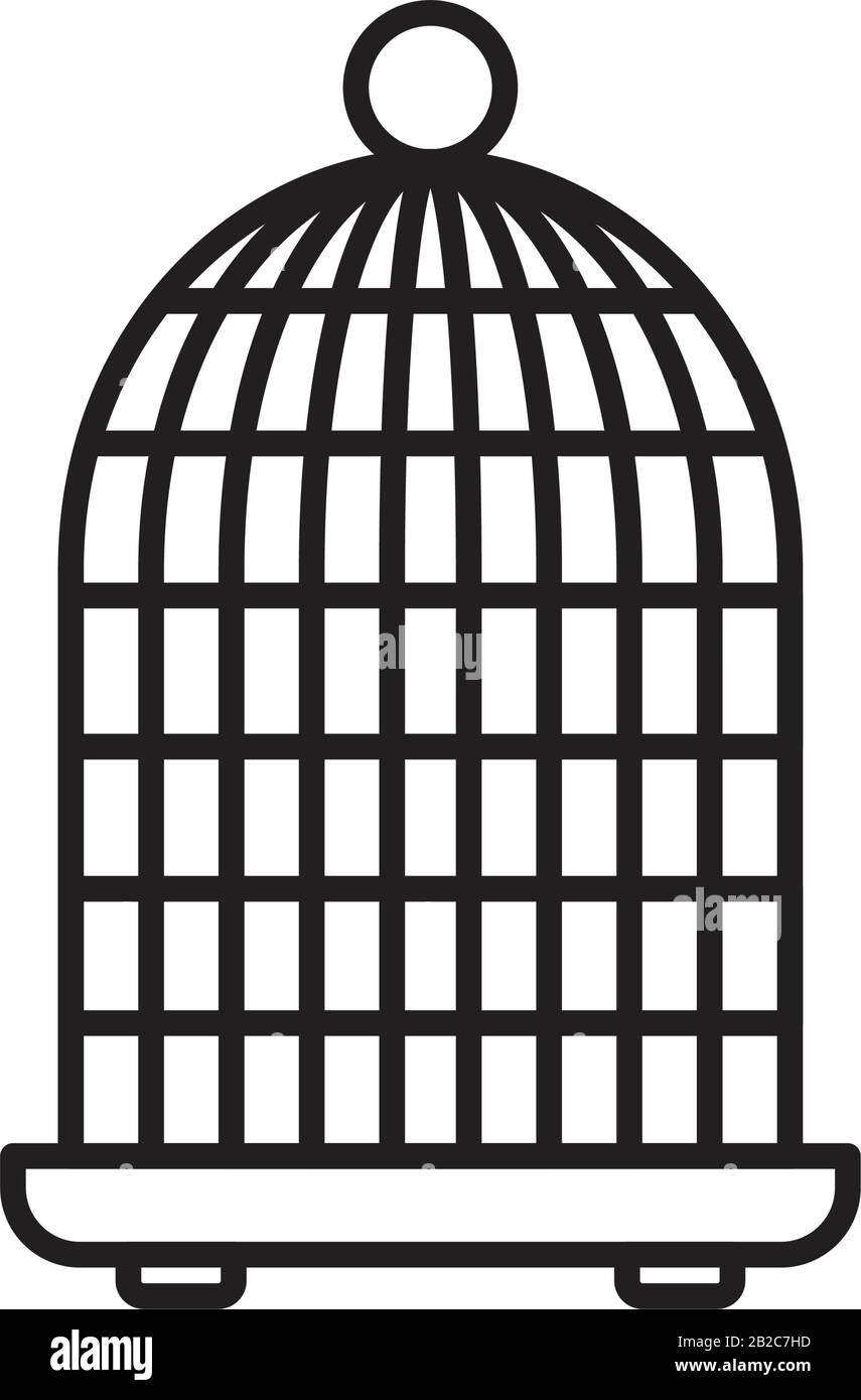 Modèle d'icône de cage d'oiseau, couleur noire modifiable. Icône représentant une cage d'oiseaux illustration vectorielle plate pour la conception graphique et Web. Illustration de Vecteur